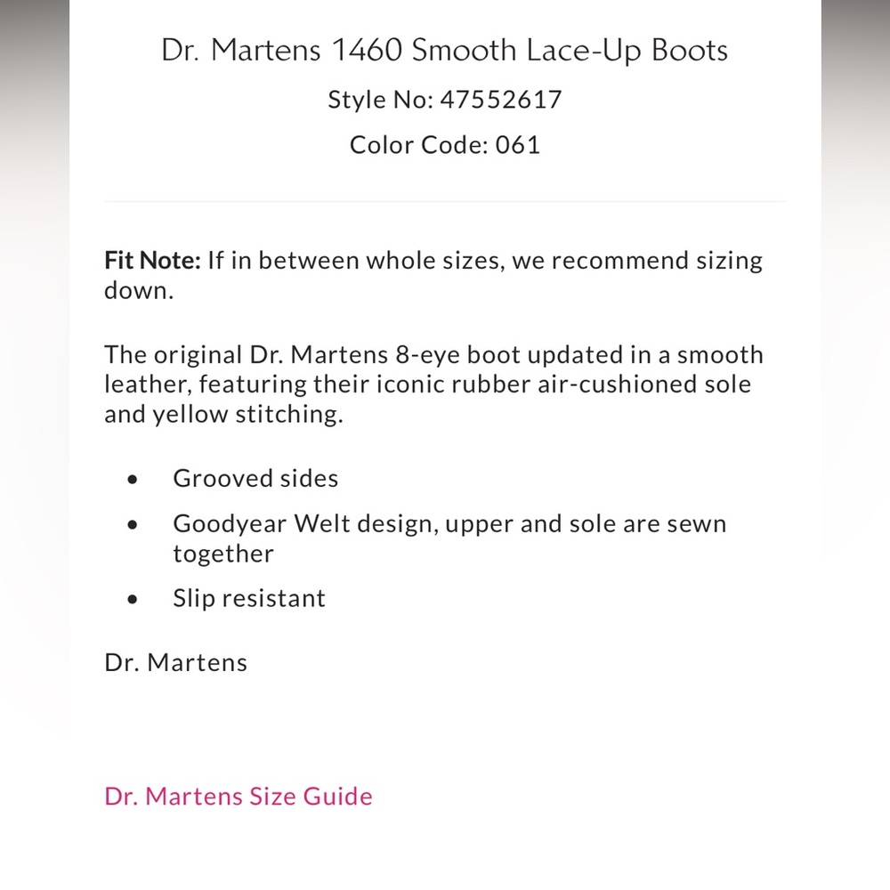 Dr. Martens 1460 Smooth Leather Lace-Up Boots in Burgundy - Picture 8 of 17